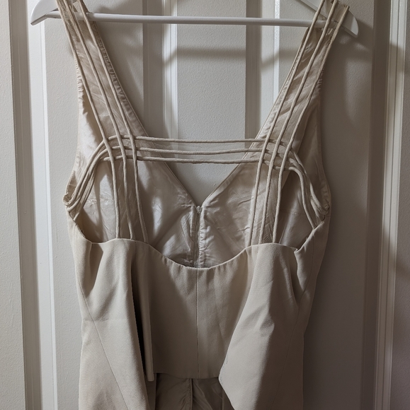 Giorgio Armani taupe strap detail peplum corset top with zip front - Picture 4 of 6